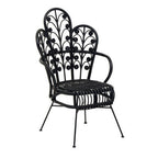 Black Natural Rattan Scalloped Back Chair | Java