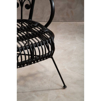 Black Natural Rattan Scalloped Back Chair | Java