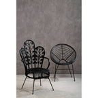 Black Natural Rattan Scalloped Back Chair | Java