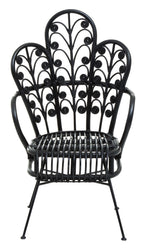 Black Natural Rattan Scalloped Back Chair | Java