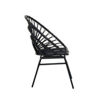 Black Natural Rattan Flared Back Chair | Java