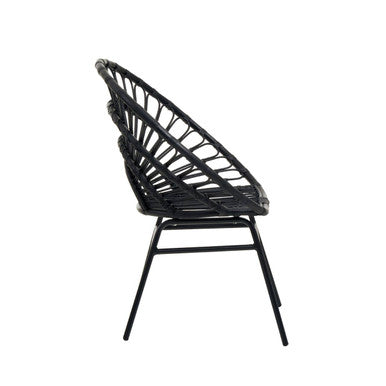 Black Natural Rattan Flared Back Chair | Java