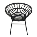 Black Natural Rattan Flared Back Chair | Java