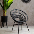 Black Natural Rattan Flared Back Chair | Java