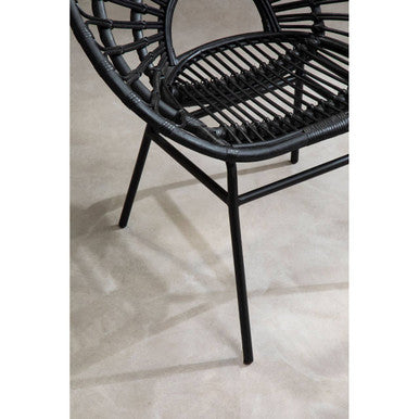 Black Natural Rattan Flared Back Chair | Java
