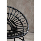 Black Natural Rattan Flared Back Chair | Java