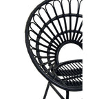 Black Natural Rattan Flared Back Chair | Java
