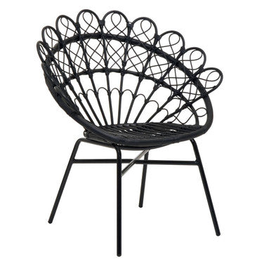 Black Natural Rattan Peacock Chair | Java