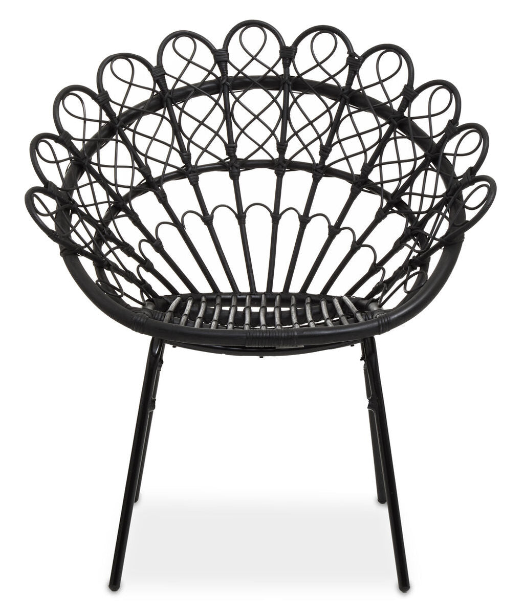 Black Natural Rattan Peacock Chair | Java