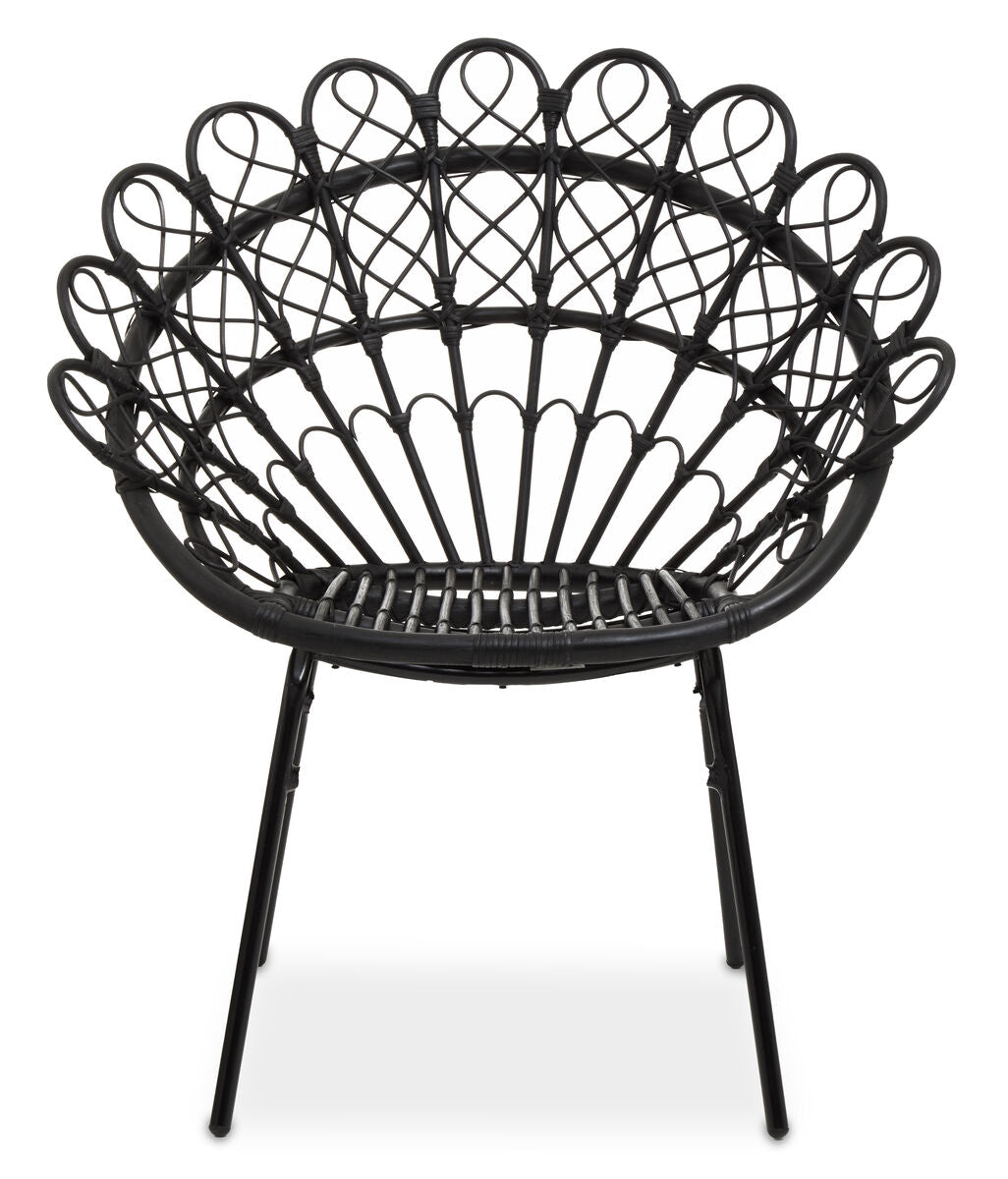 Black Natural Rattan Peacock Chair | Java