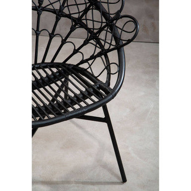 Black Natural Rattan Peacock Chair | Java