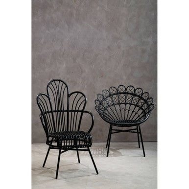 Black Natural Rattan Peacock Chair | Java