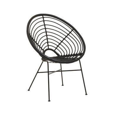 Black Natural Rattan Round Chair | Java