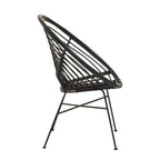 Black Natural Rattan Round Chair | Java