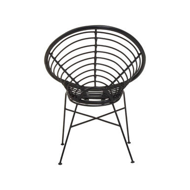 Black Natural Rattan Round Chair | Java