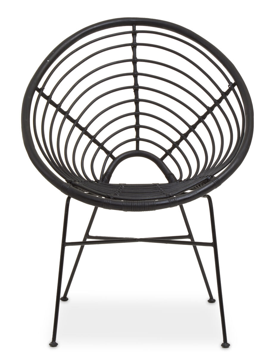 Black Natural Rattan Round Chair | Java