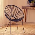 Black Natural Rattan Round Chair | Java