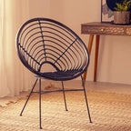 Black Natural Rattan Round Chair | Java