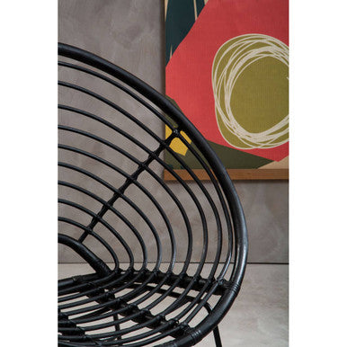 Black Natural Rattan Round Chair | Java