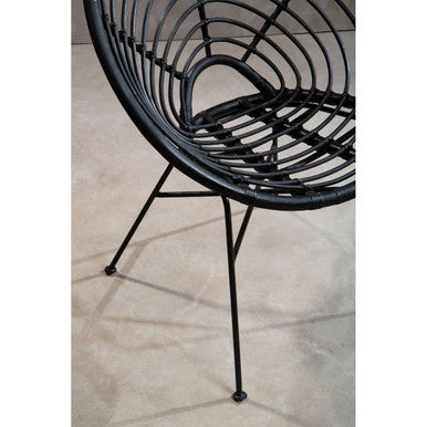 Black Natural Rattan Round Chair | Java