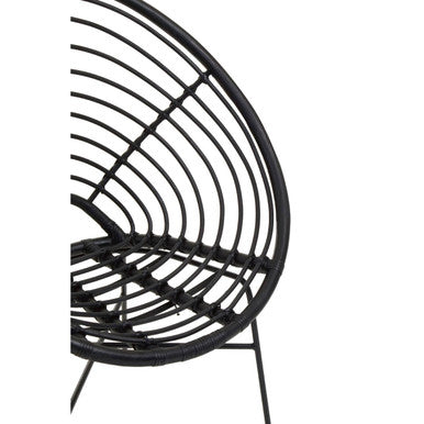 Black Natural Rattan Round Chair | Java