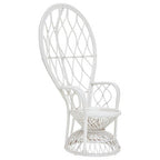Grey and White Natural Rattan Curved Chair | Java