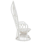 Grey and White Natural Rattan Curved Chair | Java