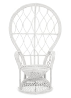 Grey and White Natural Rattan Curved Chair | Java