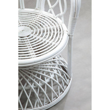 Grey and White Natural Rattan Curved Chair | Java