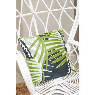 Grey and White Natural Rattan Curved Chair | Java
