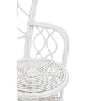 Grey and White Natural Rattan Curved Chair | Java