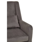 Grey Velvet Chair with Gold Finish Legs | Doucet