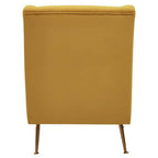 Yellow Velvet Chair with Gold Finish Legs | Doucet