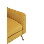 Yellow Velvet Chair with Gold Finish Legs | Doucet