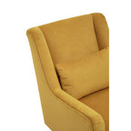 Yellow Velvet Chair with Gold Finish Legs | Doucet