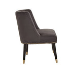 Grey Velvet Dining Chair with Black Legs | Doucet