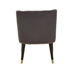 Grey Velvet Dining Chair with Black Legs | Doucet