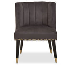 Grey Velvet Dining Chair with Black Legs | Doucet