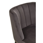 Grey Velvet Dining Chair with Black Legs | Doucet