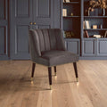 Grey Velvet Dining Chair with Black Legs | Doucet