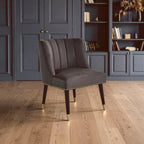 Grey Velvet Dining Chair with Black Legs | Doucet
