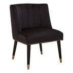 Black Velvet Dining Chair with Black Legs | Doucet