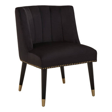 Black Velvet Dining Chair with Black Legs | Doucet