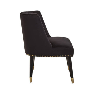 Black Velvet Dining Chair with Black Legs | Doucet