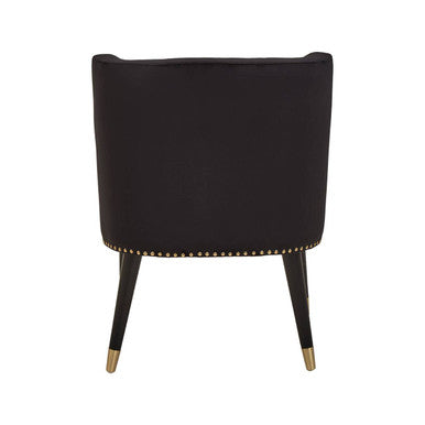 Black Velvet Dining Chair with Black Legs | Doucet
