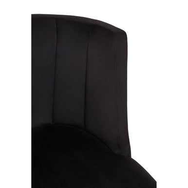 Black Velvet Dining Chair with Black Legs | Doucet