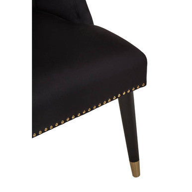 Black Velvet Dining Chair with Black Legs | Doucet