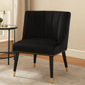 Black Velvet Dining Chair with Black Legs | Doucet