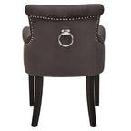 Grey Velvet Dining Chair with Ring Back | Doucet