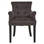 Grey Velvet Dining Chair with Ring Back | Doucet